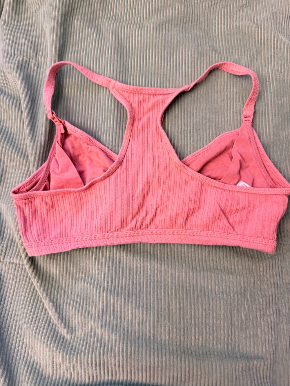 Nursing bra - Ribbed Pink Racerback Bralette - Picture 3 of 3